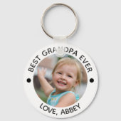 最高のGRANDPA EVER 2写真パーソナライズされた キーホルダー (正面)