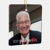 最高のGrandpa Ever 2面2写真クリスマス セラミックオーナメント (右)