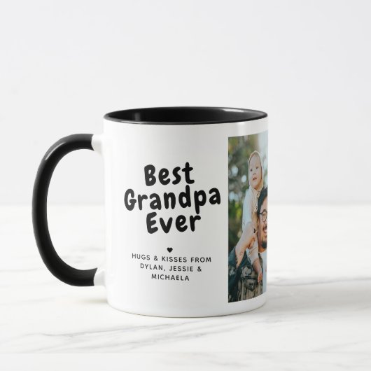 最高のGrandpa Ever 2-Photo Collage & カスタムMessage マグカップ (左)