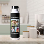 最高のGrandpa Ever 3フォトブラック ウォーターボトル<br><div class="desc">孫と家族の3つの写真を備えたカスタム3枚の写真ブラックウォーターのボトルで与え最高のは、このタイポグラフィの写真を持つ祖父の贈り物は今までおもしろいギフトを行う"このドリンクは今までのところ祖父に属する"は、白いで。</div>