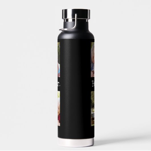 最高のGrandpa Ever 4フォトコラージュおもしろいKeepsake ウォーターボトル (右面)