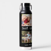 最高のGrandpa Ever 4フォトコラージュおもしろいKeepsake ウォーターボトル (正面)