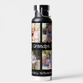 最高のGrandpa Ever 4フォトコラージュおもしろいKeepsake ウォーターボトル (左面)