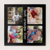 最高のGrandpa Ever 4フォトコラージュおもしろいKeepsake ジグソーパズル (横)