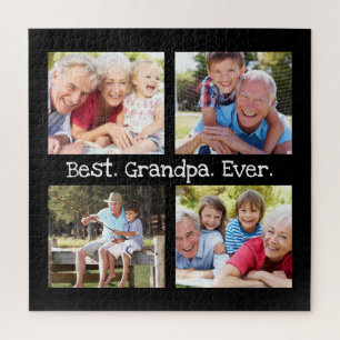 最高のGrandpa Ever 4フォトコラージュおもしろいKeepsake ジグソーパズル