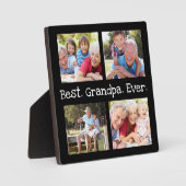 最高のGrandpa Ever 4フォトコラージュおもしろいKeepsake フォトプラーク (正面)