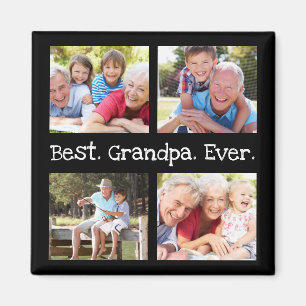 最高のGrandpa Ever 4フォトコラージュおもしろいKeepsake マグネット