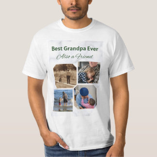 最高のGrandpa Ever 4フォトコラージュのTシャツ Tシャツ