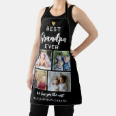 最高のGrandpa Ever 4フォトコラージュ金ゴールドブラック エプロン (インサイチュ)