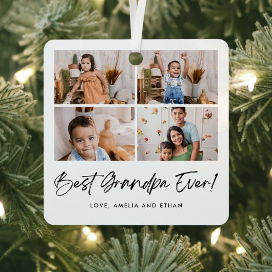 最高のGrandpa Ever 4 Photo メタルオーナメント (インサイチュ)