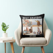 最高のGrandpa Ever 4 Photo Collage Create Your Own クッション (椅子)