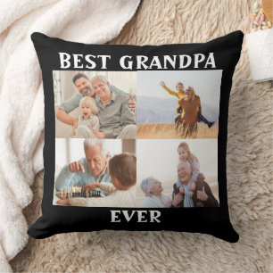 最高のGrandpa Ever 4 Photo Collage Create Your Own クッション