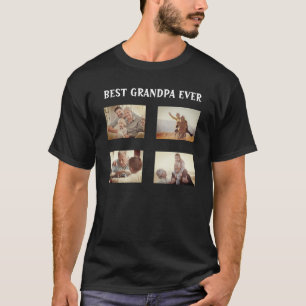 最高のGrandpa Ever 4 Photo Collage Create Your Own Tシャツ