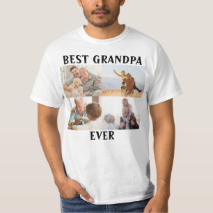 最高のGrandpa Ever 4 Photo Collage Create Your Own Tシャツ