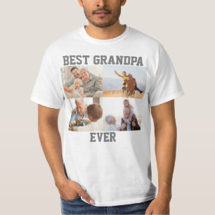 最高のGrandpa Ever 4 Photo Collage Create Your Own Tシャツ