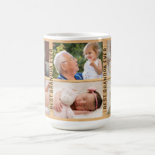 最高のGrandpa Ever 6フォトカスタムコラージュ素朴 コーヒーマグカップ