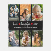 最高のGrandpa Ever 6フォトカスタム フリースブランケット (正面)