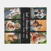 最高のGrandpa Ever 6フォトカスタム フリースブランケット (正面(横))