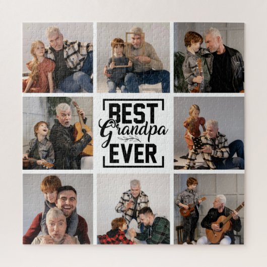 最高のGrandpa Ever 8フォトコラージジグソーパズル ジグソーパズル (縦)