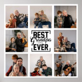 最高のGrandpa Ever 8フォトコラージュ ポスター (正面)