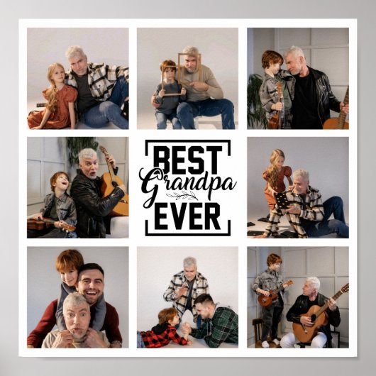 最高のGrandpa Ever 8写真コラージュのポスター ポスター (正面)