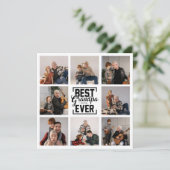 最高のGrandpa Ever 8写真コラージュグリーティングカード (スタンド正面)