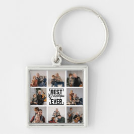 最高のGrandpa Ever 8 Photo Collage Keychain キーホルダー