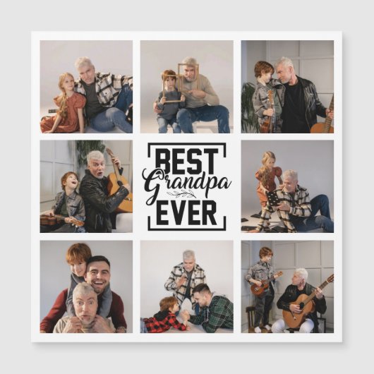 最高のGrandpa Ever 8 Photo Collage Magnetic Card (正面)