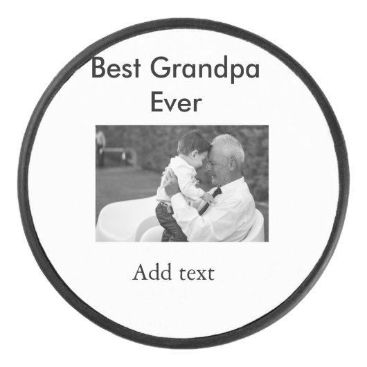 最高のGrandpa ever add photo nameクラシックエレガント アイスホッケーパック (正面)