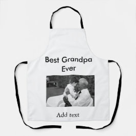 最高のGrandpa ever add photo nameクラシックエレガント エプロン