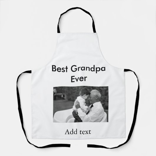 最高のGrandpa ever add photo nameクラシックエレガント エプロン (正面)
