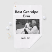 最高のGrandpa ever add photo nameクラシックエレガント ゴルフタオル (インサイチュ)