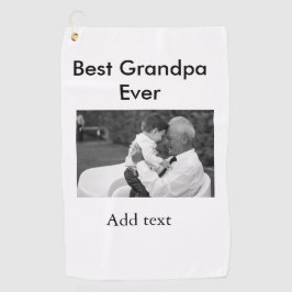 最高のGrandpa ever add photo nameクラシックエレガント ゴルフタオル