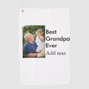 最高のGrandpa ever add photo nameクラシックエレガント ゴルフタオル