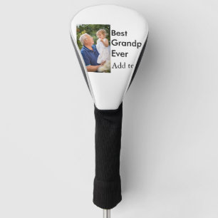 最高のGrandpa ever add photo nameクラシックエレガント ゴルフヘッドカバー