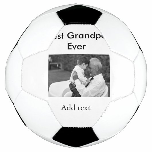 最高のGrandpa ever add photo nameクラシックエレガント サッカーボール (正面)