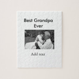 最高のGrandpa ever add photo nameクラシックエレガント ジグソーパズル