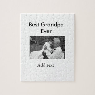 最高のGrandpa ever add photo nameクラシックエレガント ジグソーパズル
