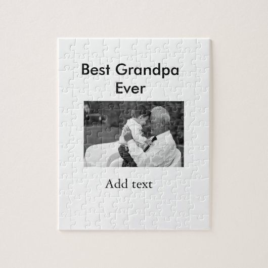 最高のGrandpa ever add photo nameクラシックエレガント ジグソーパズル (縦)