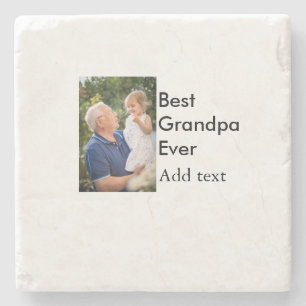 最高のGrandpa ever add photo nameクラシックエレガント ストーンコースター