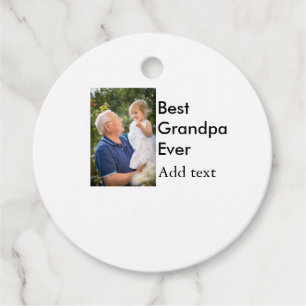 最高のGrandpa ever add photo nameクラシックエレガント フェイバータグ