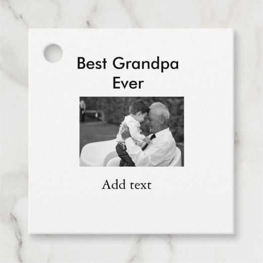 最高のGrandpa ever add photo nameクラシックエレガント フェイバータグ (正面)