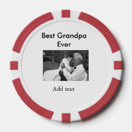 最高のGrandpa ever add photo nameクラシックエレガント ポーカーチップ