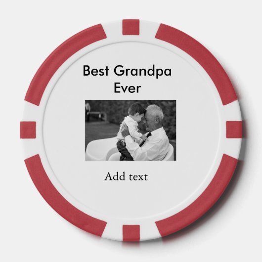 最高のGrandpa ever add photo nameクラシックエレガント ポーカーチップ (正面)