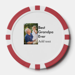 最高のGrandpa ever add photo nameクラシックエレガント ポーカーチップ