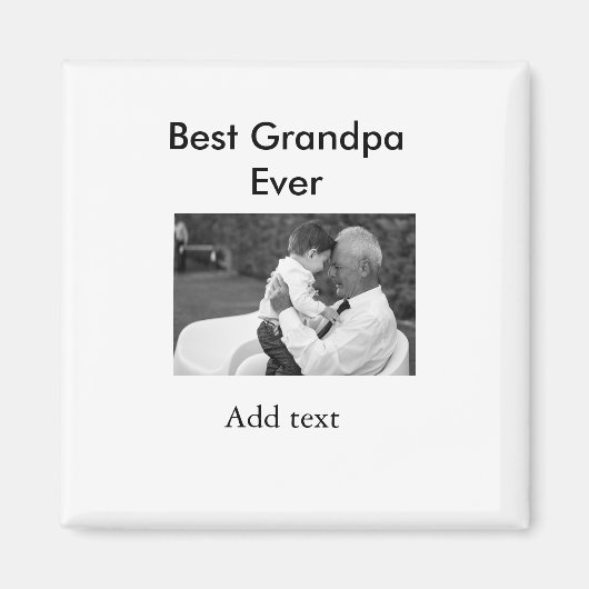 最高のGrandpa ever add photo nameクラシックエレガント マグネット (正面)