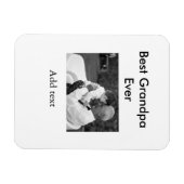 最高のGrandpa ever add photo nameクラシックエレガント マグネット (横)