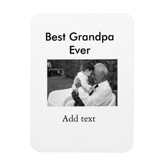 最高のGrandpa ever add photo nameクラシックエレガント マグネット (縦)
