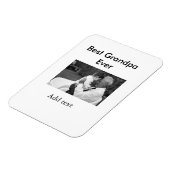 最高のGrandpa ever add photo nameクラシックエレガント マグネット (左側)