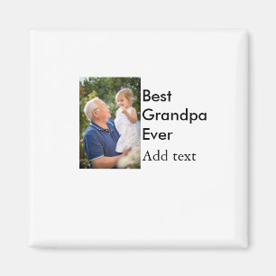 最高のGrandpa ever add photo nameクラシックエレガント マグネット